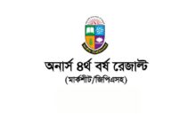 NU Honours 4th Year Result www.nu.ac.bd result (মার্কশীটসিজিপিএ সহ)